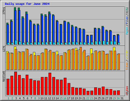 Daily usage for June 2024