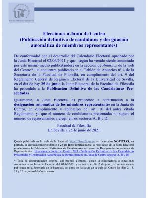 ANUNCIO Proclamación Candidatos (sec A, B y D) JC 2021