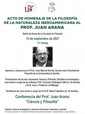 Acto de Homenaje de la Filosofía de la Naturaleza Iberoamericana al prof. Juan Arana