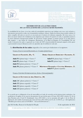 DISTRIBUCIÓN DE AULAS 2021/2022