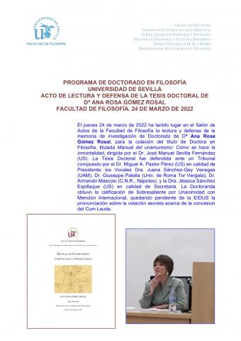 TESIS DOCTORAL DE Dª ANA ROSA GÓMEZ ROSAL