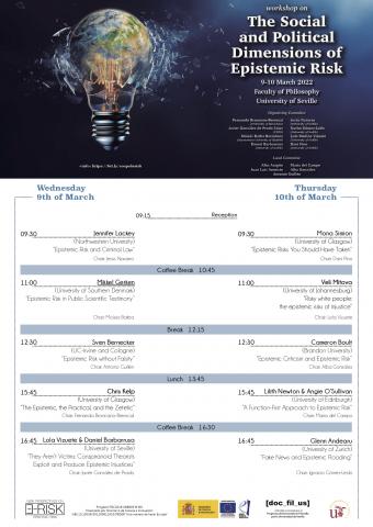 Congreso de "The Social and Political Dimensions of Epistemic Risk" (Facultad de Filosofía de la Universidad de Sevilla, 9-10/03/2022)